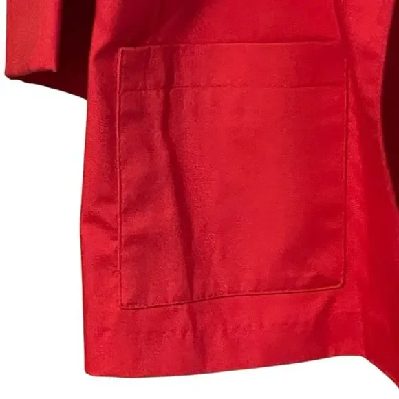 Vintage Womens Random Sportswear Size 16 Red 3/4 Sleeve Open Front Blazer Pocket - Picture 5 of 7